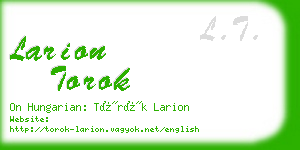 larion torok business card